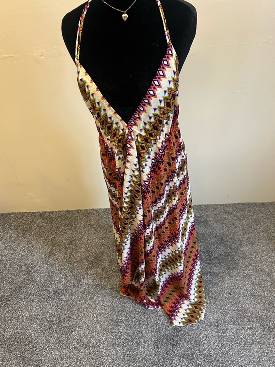Elan Dresses & Skirts - Elan x Anthropologie Aztec-Print Backless Maxi Dress in Pink, Orange & Cream